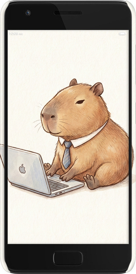 3D пластиковый матовый чехол Funny Capybara CEO Working для Lenovo ZUK Z2 - 6777m-827 изображение 