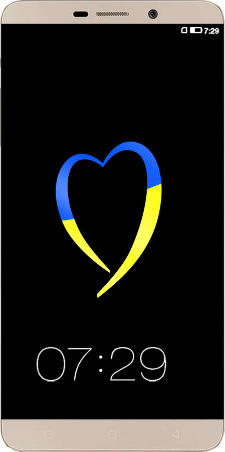 Силиконовый чехол Жёлто-голубое сердце для LeTV Le 1s - 885u-325 изображение 