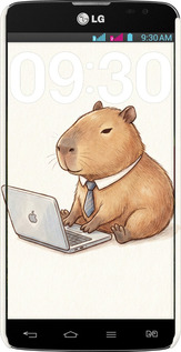 3D пластиковый глянцевый чехол Funny Capybara CEO Working для LG G Pro Lite Dual D686 - 6777c-440 изображение 