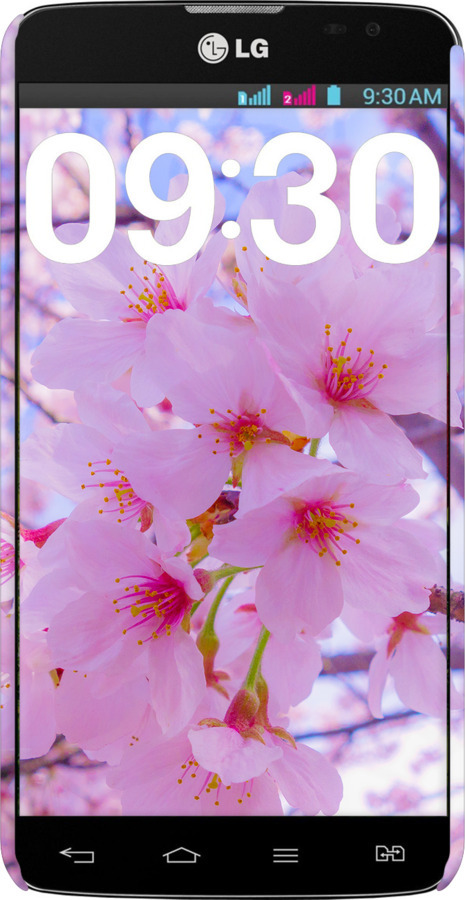 3D пластиковый глянцевый чехол Сакура для LG G Pro Lite Dual D686 - 6029c-440 изображение 