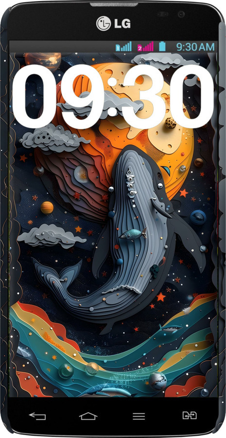 3D пластиковый глянцевый чехол Кит в космосе для LG G Pro Lite Dual D686 - 6328c-440 изображение 
