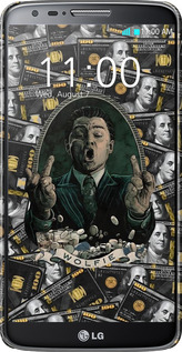 3D пластиковый глянцевый чехол Волк с валл стрит для LG G2 - 6287c-37 изображение 