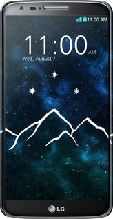 3D пластиковый глянцевый чехол Горы и звезды нарисованы на фоне галактики для LG G2 - 6490c-37 изображение 