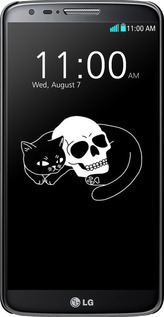 3D пластиковый глянцевый чехол С изображением кота и черепа для LG G2 - 6491c-37 изображение 
