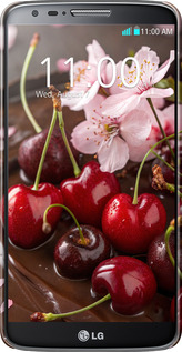 3D пластиковий глянцевий чехол Вишня у шоколаді для LG G2 - 6698c-37 изображение 