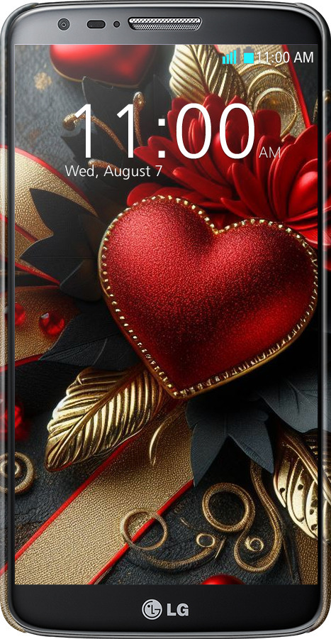 3D пластиковый матовый чехол Сердечки v2 для LG G2 - 5832m-37 изображение 