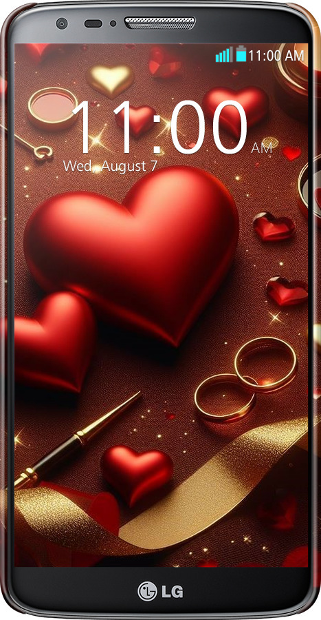 3D пластиковый матовый чехол Сердечки v3 для LG G2 - 5833m-37 изображение 