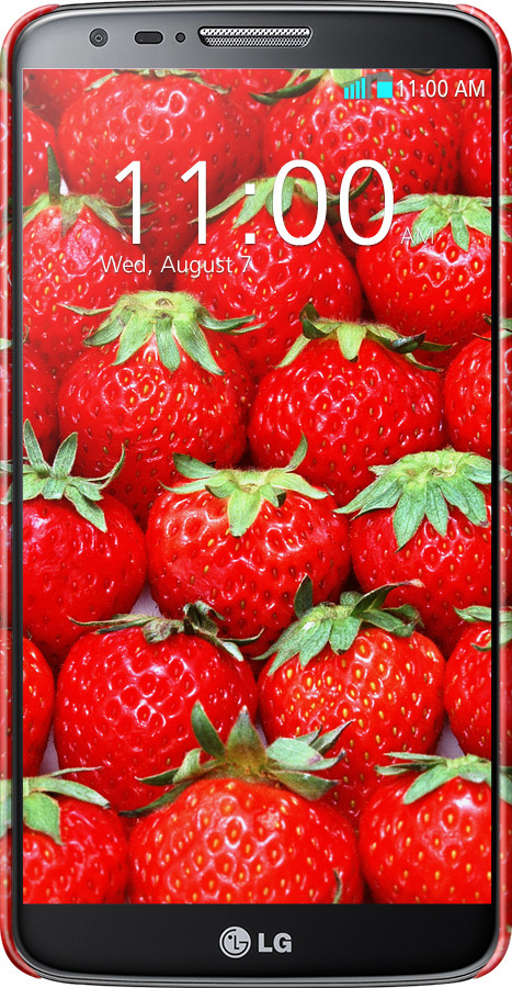 3D пластиковый глянцевый чехол Клубника для LG G2 - 6020c-37 изображение 