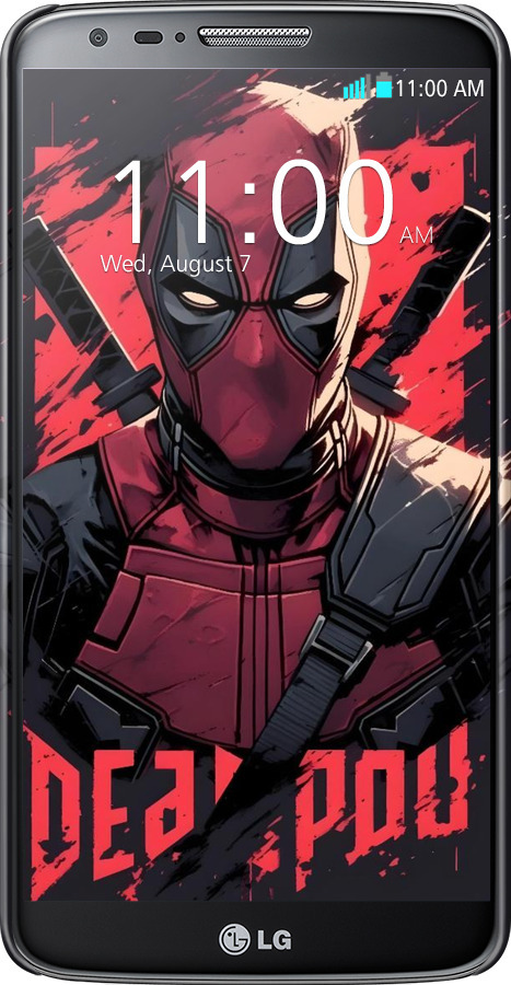 3D пластиковый глянцевый чехол Дедпул для LG G2 - 6293c-37 изображение 
