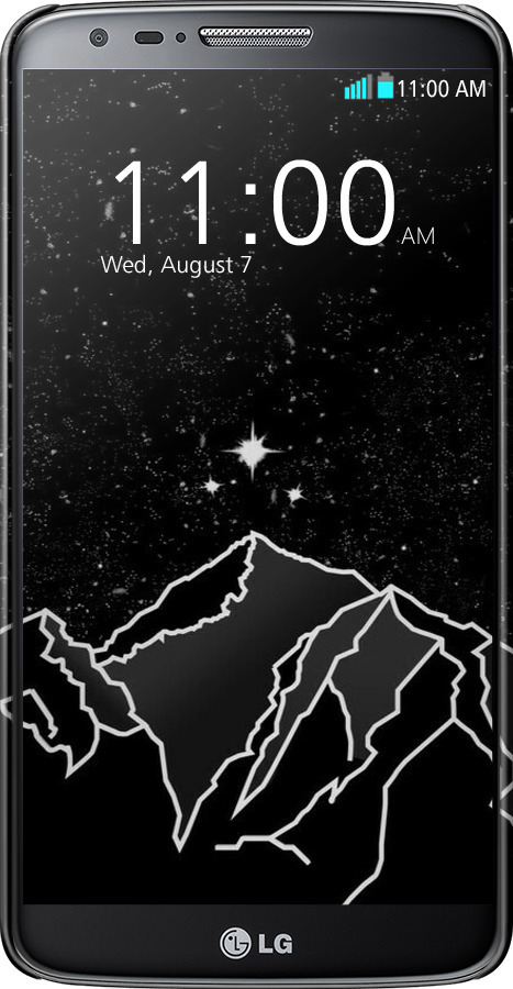 3D пластиковый глянцевый чехол Минималистический горный пейзаж для LG G2 - 6438c-37 изображение 