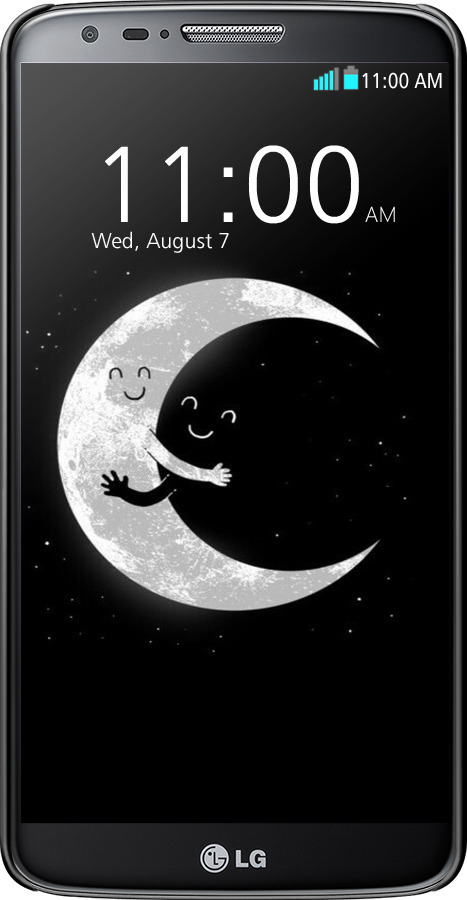 3D пластиковый матовый чехол Лунные объятия для LG G2 - 6508m-37 изображение 
