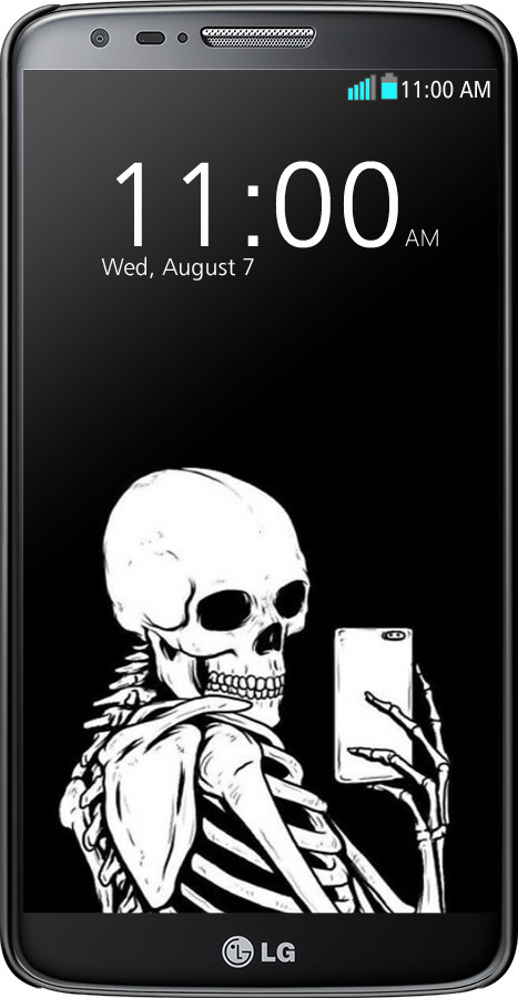 3D пластиковый матовый чехол Скелет делает Selfie для LG G2 - 6535m-37 изображение 