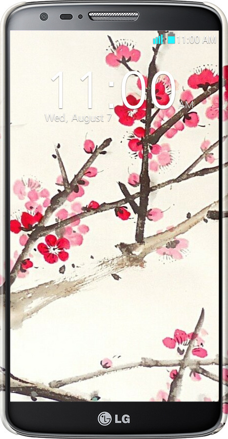 3D пластиковый глянцевый чехол Принт с изображением цветения сакуры для LG G2 - 6545c-37 изображение 