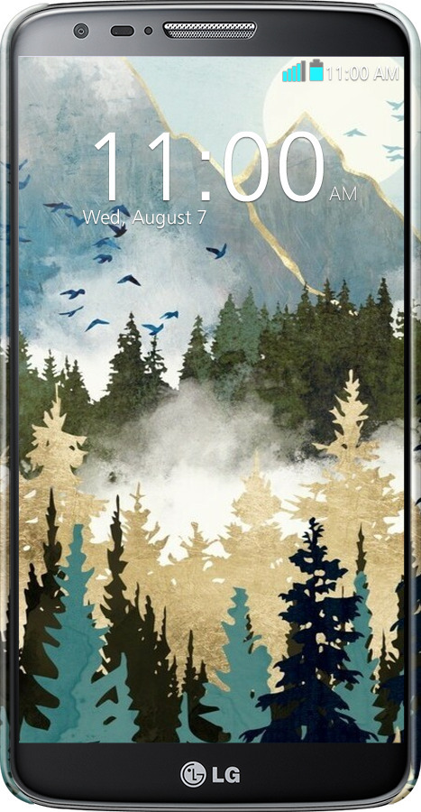 3D пластиковый глянцевый чехол С изображением лесного пейзажа для LG G2 - 6548c-37 изображение 