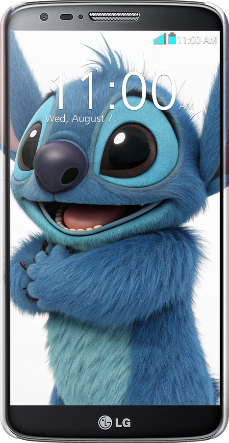3D пластиковий глянцевий чехол Стіч 1 для LG G2 - 6686c-37 изображение 