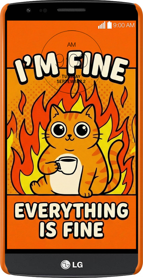 3D пластиковий матовий чехол Funny Cat для LG G3 Stylus D690 - 6786m-89 изображение 