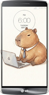 3D пластиковий матовий чехол Funny Capybara CEO Working для LG G3 D855 - 6777m-47 изображение 