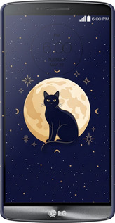 3D пластиковый глянцевый чехол Cute Cat Celestial/Witchy для LG G3 D855 - 6787c-47 изображение 