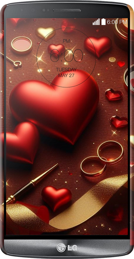 3D пластиковый матовый чехол Сердечки v3 для LG G3 dual D856 - 5833m-56 изображение 