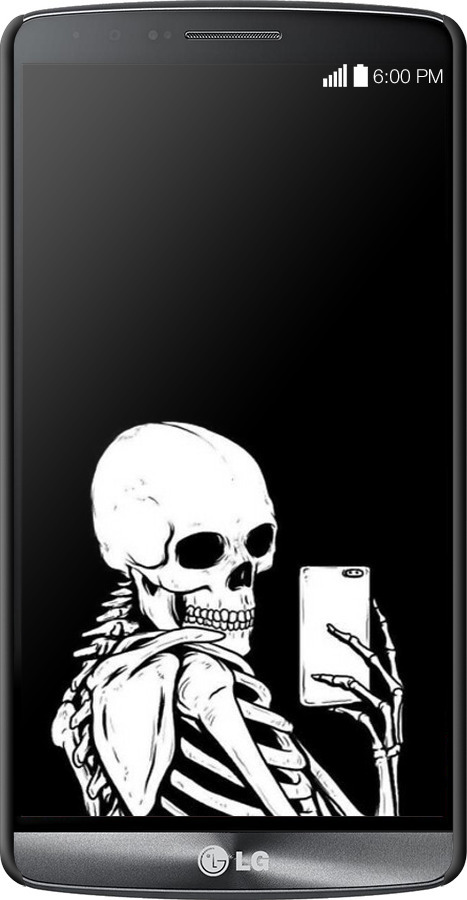 3D пластиковий глянцевий чехол Скелет робить Selfie для LG G3 dual D856 - 6535c-56 изображение 