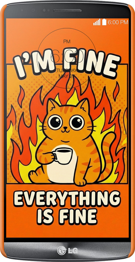 3D пластиковый глянцевый чехол Funny Cat для LG G3 D855 - 6786c-47 изображение 