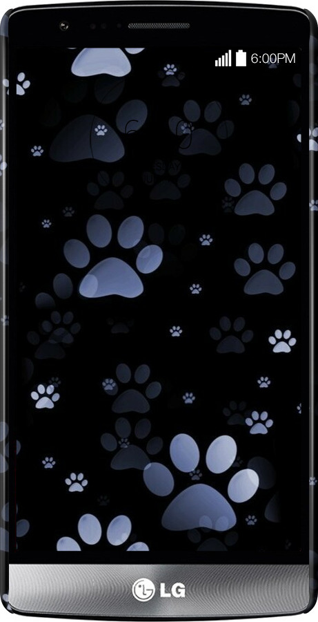3D пластиковый матовый чехол С синими отпечатками лап для LG G3s D724 - 6441m-93 изображение 
