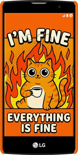 3D пластиковый глянцевый чехол Funny Cat для LG G4c H522y - 6786c-389 изображение 