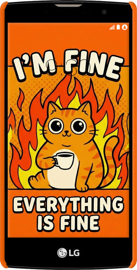 3D пластиковый глянцевый чехол Funny Cat для LG G4c H522y - 6786c-389 изображение 