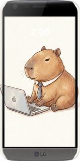 3D пластиковый матовый чехол Funny Capybara CEO Working для LG G5 H860 - 6777m-348 изображение 