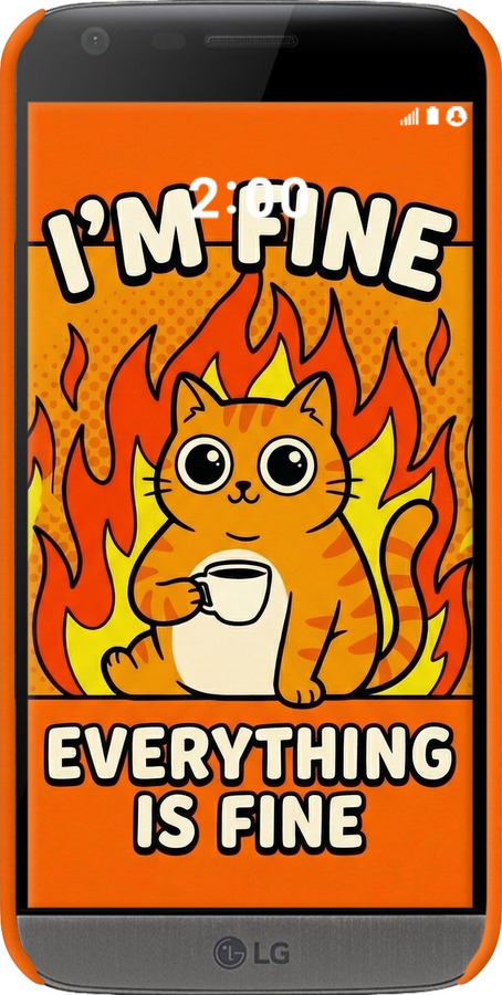 3D пластиковий матовий чехол Funny Cat для LG G5 H860 - 6786m-348 изображение 