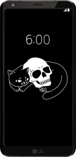 3D пластиковый матовый чехол С изображением кота и черепа для LG G6 - 6491m-836 изображение 