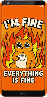 3D пластиковий матовий чехол Funny Cat для LG G6 - 6786m-836 изображение 