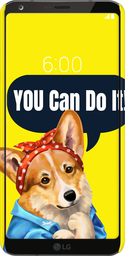 3D пластиковый матовый чехол чехол с корги You Can Do It для LG G6 - 6184m-836 изображение 