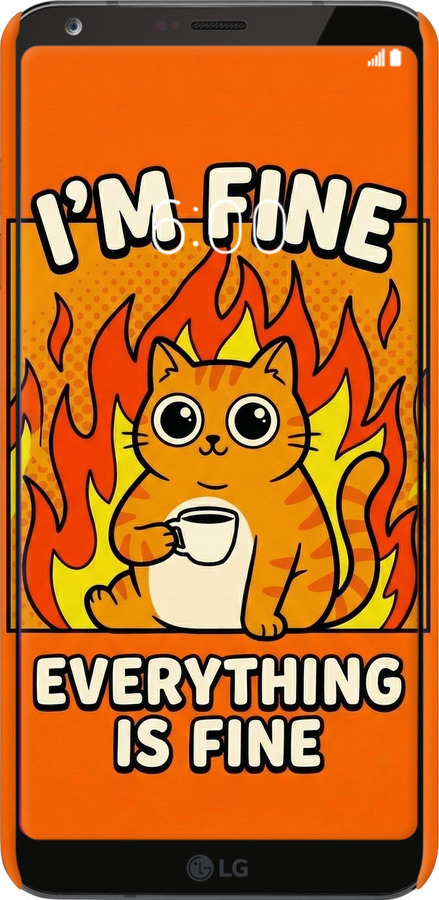 3D пластиковий матовий чехол Funny Cat для LG G6 - 6786m-836 изображение 