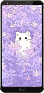 Силіконовий чехол Котик в цветах для LG G6 - 6390u-836 изображение 