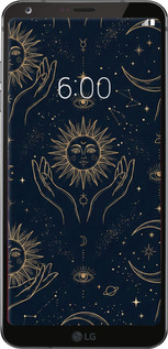 Силиконовый чехол Celestial Harmony: Sun & Moon Gold Mystic Pattern для LG G6 - 6778u-836 изображение 
