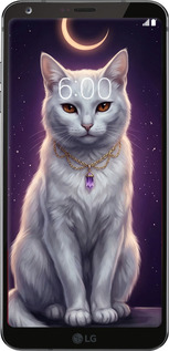 Силіконовий чехол Mystic White Cat Gothic Dark Purple Gold для LG G6 - 6805u-836 изображение 