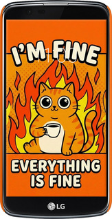 3D пластиковый матовый чехол Funny Cat для LG K10 / K410 - 6786m-349 изображение 