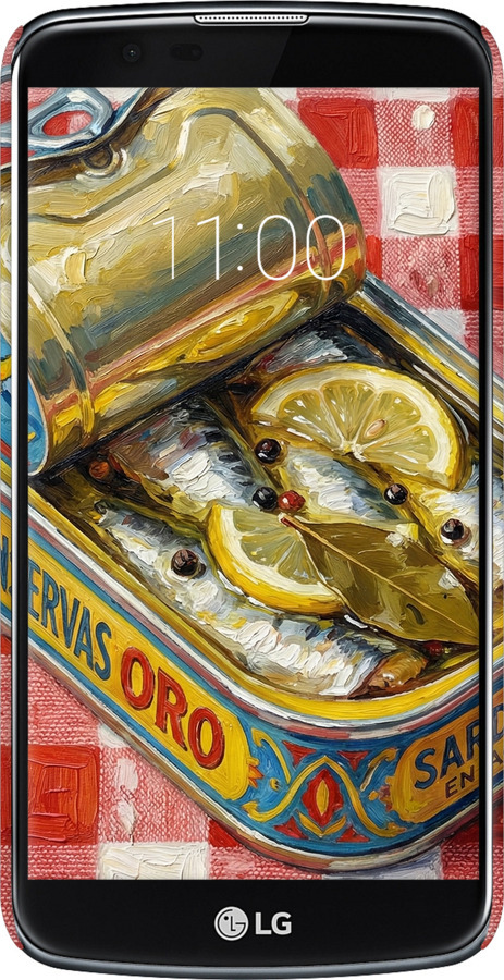 3D пластиковый матовый чехол Vintage Sardine Tin Phone для LG K10 / K410 - 6772m-349 изображение 