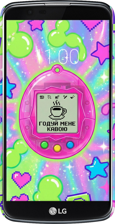 3D пластиковий матовий чехол Y2K Aesthetic Retro Pet: Годуй мене кавою для LG K10 / K410 - 6784m-349 изображение 