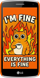 3D пластиковый глянцевый чехол Funny Cat для LG K5 X220 - 6786c-457 изображение 