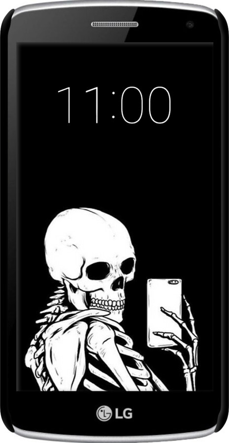 3D пластиковый глянцевый чехол Скелет делает Selfie для LG K5 X220 - 6535c-457 изображение 