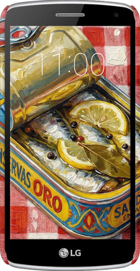 3D пластиковый глянцевый чехол Vintage Sardine Tin Phone для LG K5 X220 - 6772c-457 изображение 