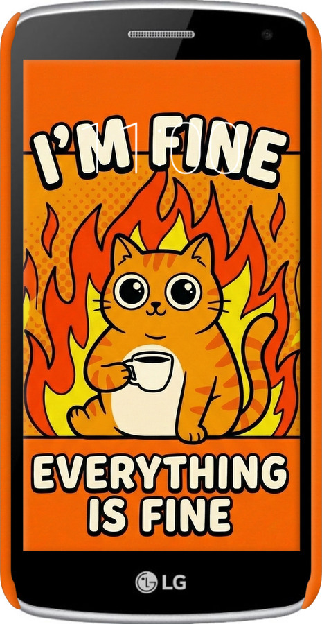 3D пластиковый глянцевый чехол Funny Cat для LG K5 X220 - 6786c-457 изображение 