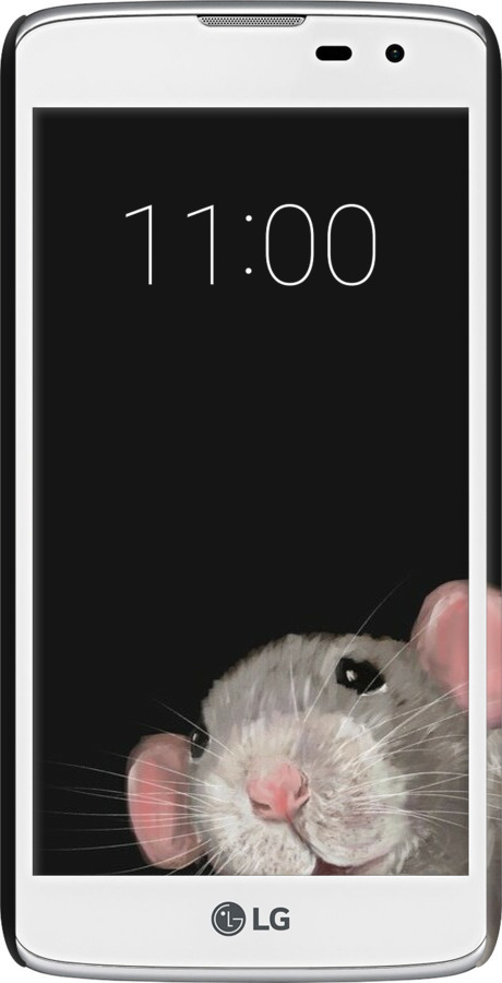 3D пластиковый матовый чехол The Peeking Rat для LG K8 K350E - 6442m-297 изображение 