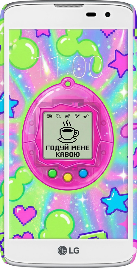 3D пластиковый глянцевый чехол Y2K Aesthetic Retro Pet: Годуй мене кавою для LG K8 K350E - 6784c-297 изображение 