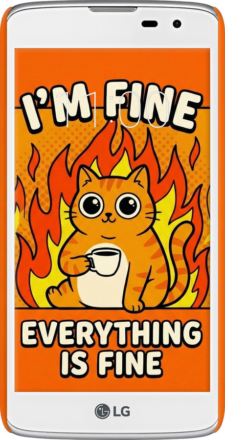 3D пластиковый матовый чехол Funny Cat для LG K8 K350E - 6786m-297 изображение 