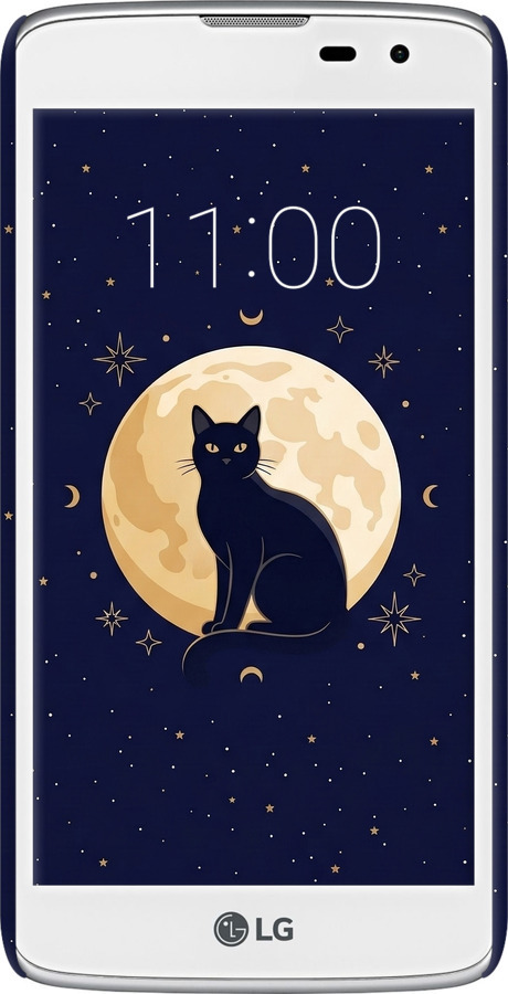 3D пластиковый матовый чехол Cute Cat Celestial/Witchy для LG K8 K350E - 6787m-297 изображение 