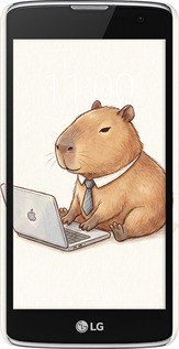 3D пластиковый матовый чехол Funny Capybara CEO Working для LG K7 - 6777m-451 изображение 