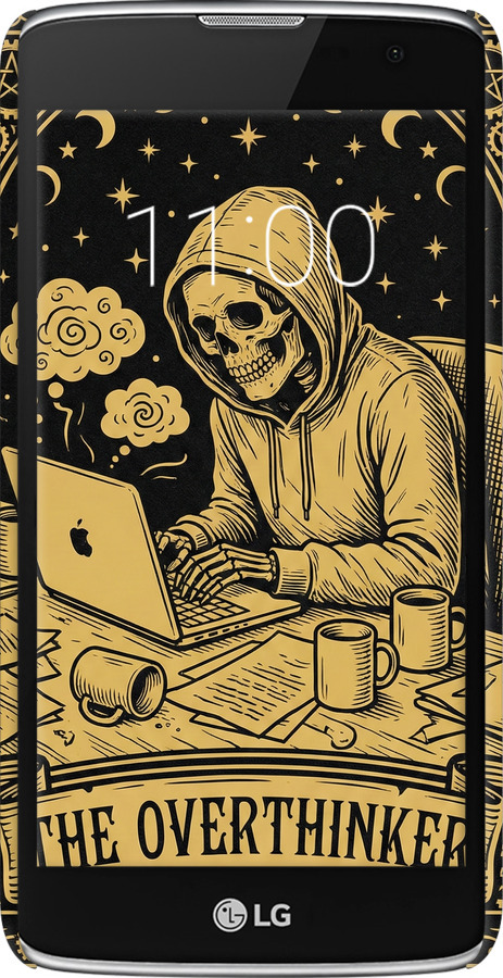 3D пластиковый матовый чехол The Overthinker для LG K7 - 6774m-451 изображение 